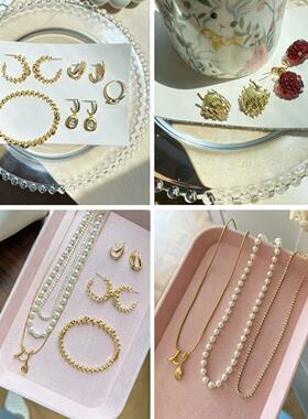 松弛野餐卷卷叉子珍珠项链女轻奢