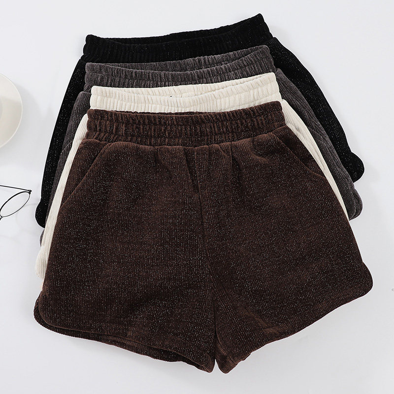 靴裤女短裤冬外穿加厚显瘦宽松百搭加绒显瘦欧洲站雪尼尔亮丝短裤,淘宝优惠券,粉丝福利购,淘宝优惠卷