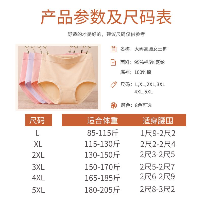 妈妈内裤女士纯棉高腰2024新款中老年人大码短裤胖mm200斤三角裤
