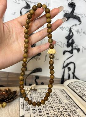 绿檀木莲花天然文玩手串