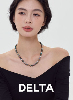 DELTA莫兰迪混彩大溪地珍珠项链
