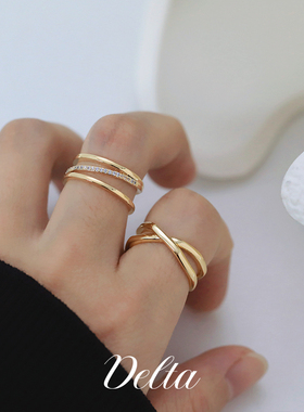 DELTA女金属冷淡风轻奢开口戒指