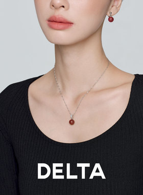 DELTA纯银玛瑙项链新中式