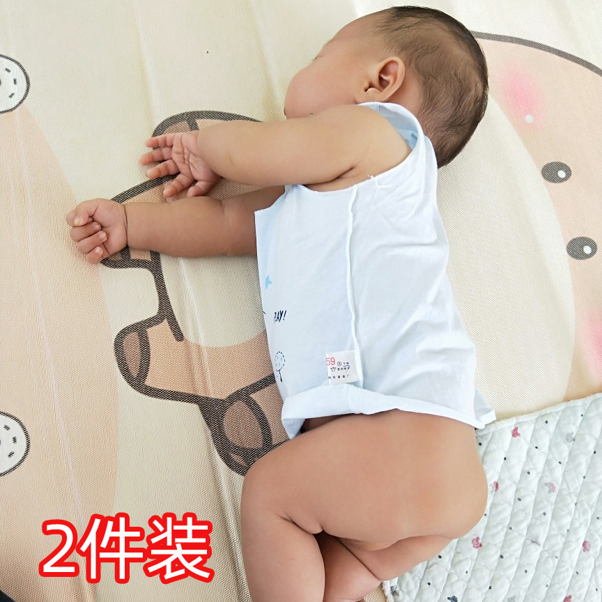 婴儿背心护肚子两件装薄款新生儿0-3个月内穿宝宝纯棉小背心 - 图1