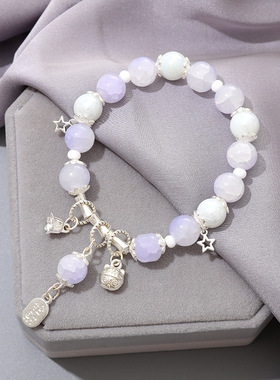 ins百搭气质水晶手链女超仙月光石手串手饰情侣闺蜜饰品轻奢时尚