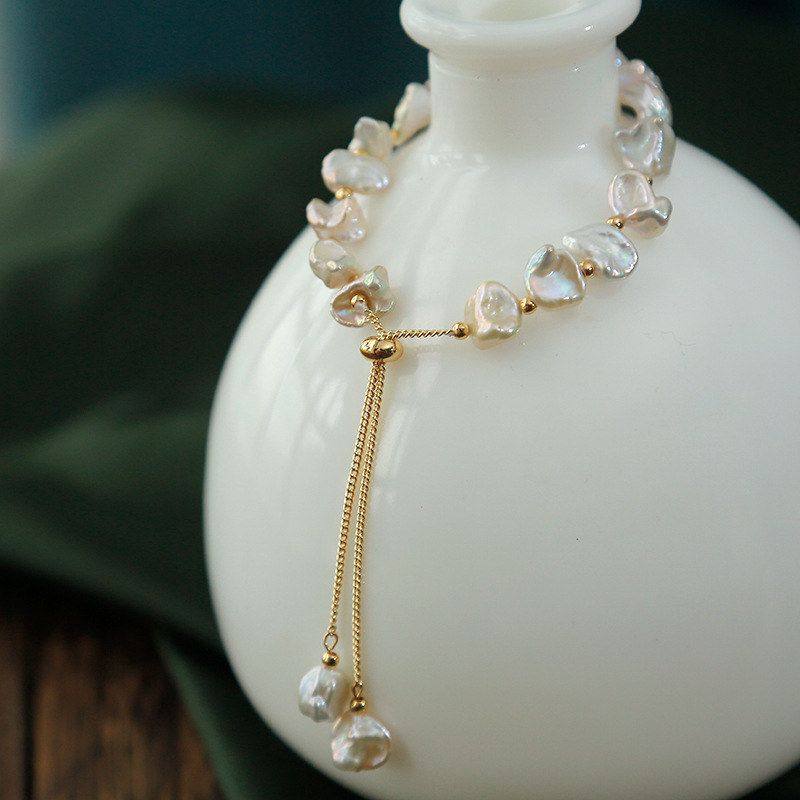 14K包金保色淡水异形珍珠项链碎银子款时尚项链锁骨链手链批发,淘宝优惠券,粉丝福利购,淘宝优惠卷