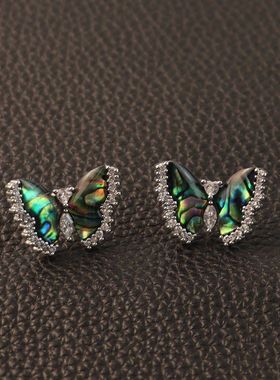 青岛饰品夏季新款高级感蝴蝶贝母项链ins风耳钉气质轻奢配饰女