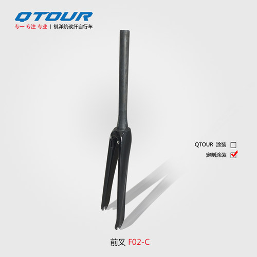 QTOUR祺洋航碳纤维F02公路车快拆 中锁侧V刹 竞赛公路前叉 - 图1
