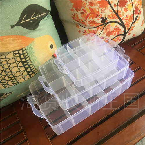 玩具车收纳箱手账文具整理盒手提积木颗粒归类可拆透明多层收纳盒 - 图0