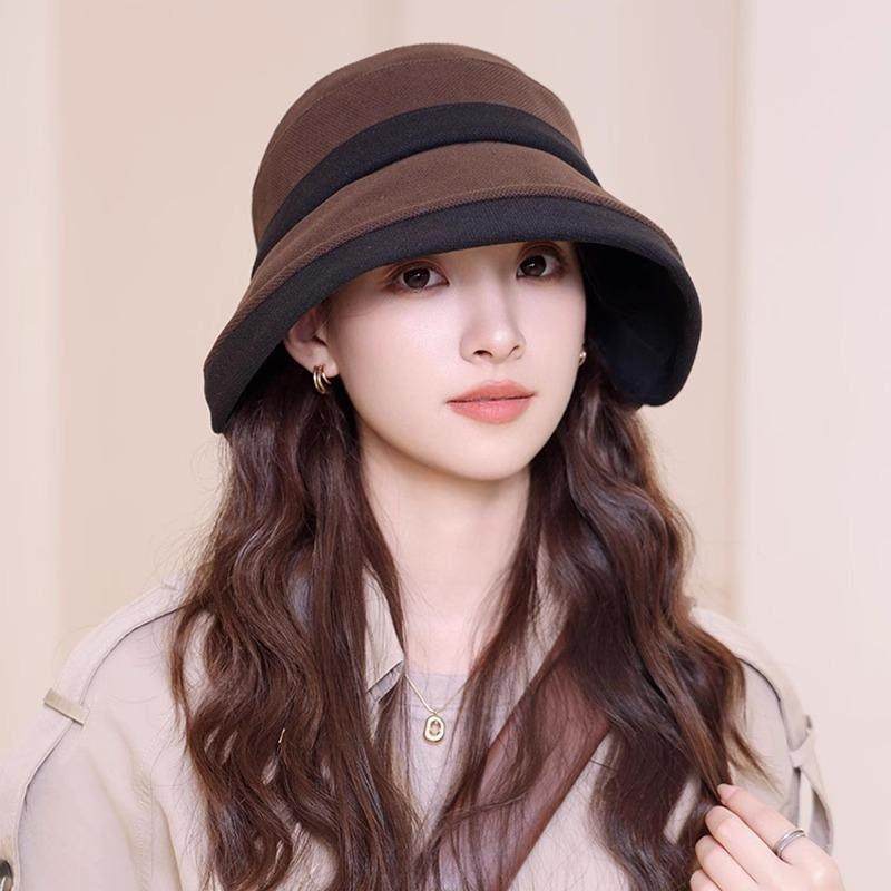 春季秋冬季加厚保暖双色拼接渔夫帽子女款逛街时尚赫本风简0122u,淘宝优惠券,粉丝福利购,淘宝优惠卷