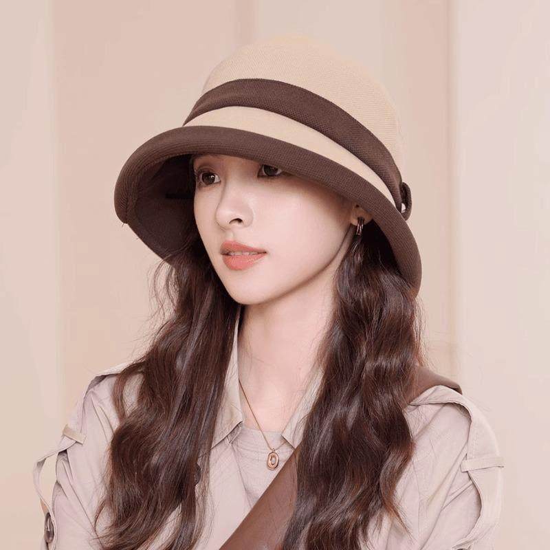 春季秋冬季加厚保暖双色拼接渔夫帽子女款逛街时尚赫本风简0122u,淘宝优惠券,粉丝福利购,淘宝优惠卷