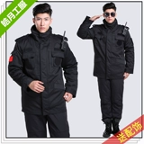 Толстая служба безопасности холодный -надежный слой многофункциональный военный тренажерный ватный ватный ватный курт из зимней хлопчатобумажной куртки.