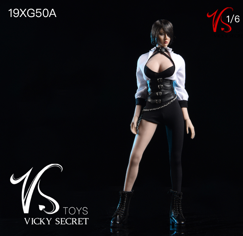 现货VSTOYS 1/6 19XG50潮流衬衫紧身裤套装 适合包胶女素体兵人偶 - 图1