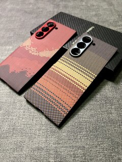Suitable for samsung fold5/samsung fold6 kevlar aramid fiber carbon fiber ultra-light magnetic bare metal feel anti-fall high-end business style mobile phone case