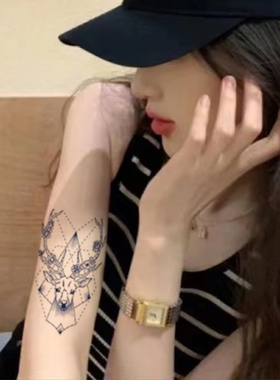 鹿头果汁纹身贴刺青贴