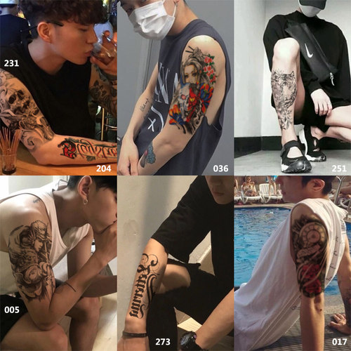 半臂纹身贴男女 防水持久纹身贴纸花臂刺青性感纹身贴纸身体彩绘 - 图2