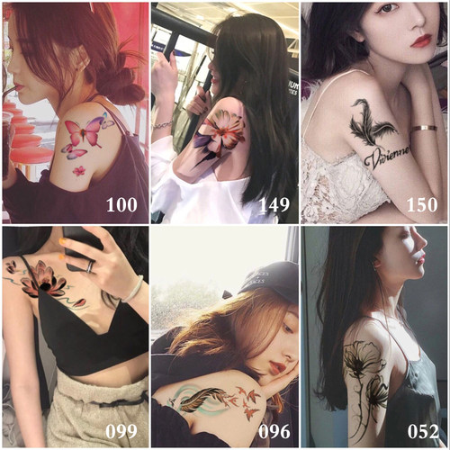【一份6张】花臂纹身贴防水持久男女手臂刺青贴性感彩绘纹身贴纸 - 图3