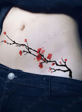 爱尚纹身贴梅花防水遮盖妊娠