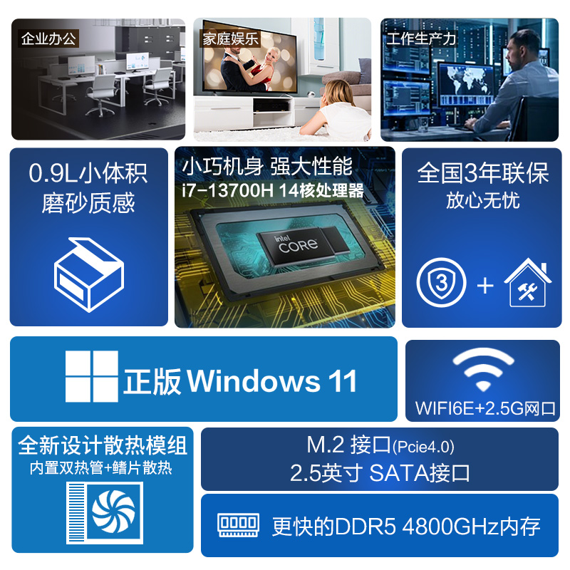 【顺丰速发】华硕ASUS破晓X mini迷你主机Ultra 7 155H微型台式机商用办公家用NUC14pro小机箱电脑miniPCPN65 - 图1