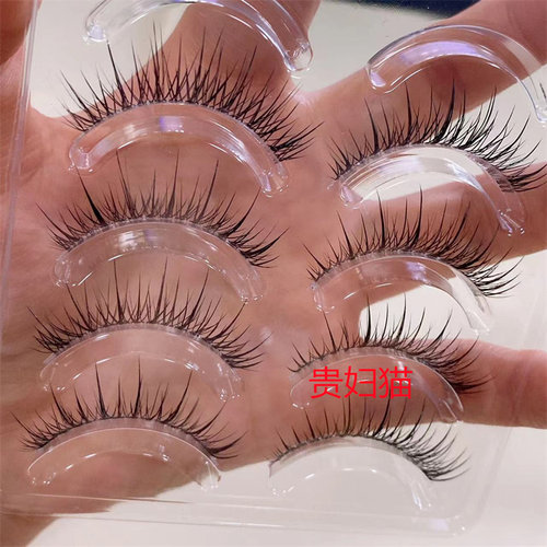 好野啊！贵妇猫nn27泰式纯野妆欧美风泰式假睫毛整条透明梗仙子毛 - 图1