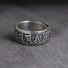 Chunfeng Sihan s925 silver retro craft men's ring men's flat opening adjustable silver ring