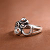 Chunfeng Sihan s925 sterling silver retro craft open ring women's niche Sanskrit word ring