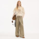 DIDDI MODA Striped Waist Natural Waist Straight Design Temperament Casual Pants Spring 2026