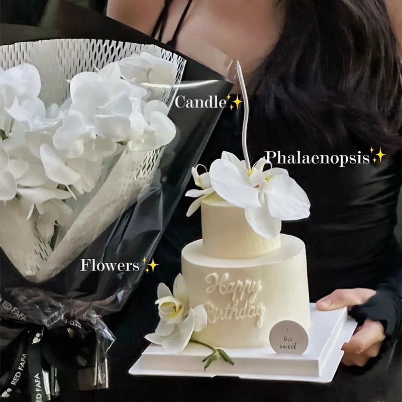 新款网红仿真花蝴蝶兰装饰摆件唯美浪漫女神女生生日蛋糕插牌插件,淘宝优惠券,粉丝福利购,淘宝优惠卷