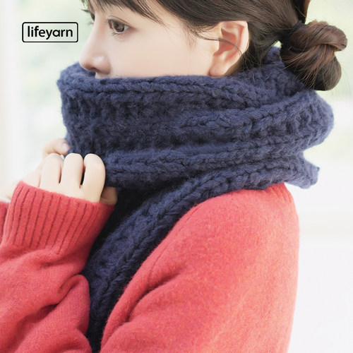 lifeyarn自由毛线围巾手工diy编织材料包毛线团解闷新手送教程 - 图3