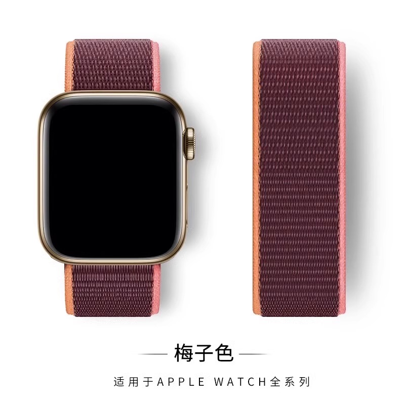 适用iwatch9表带s8苹果手表表带s7/6/5尼龙回环ultra夏天透气se女-图3