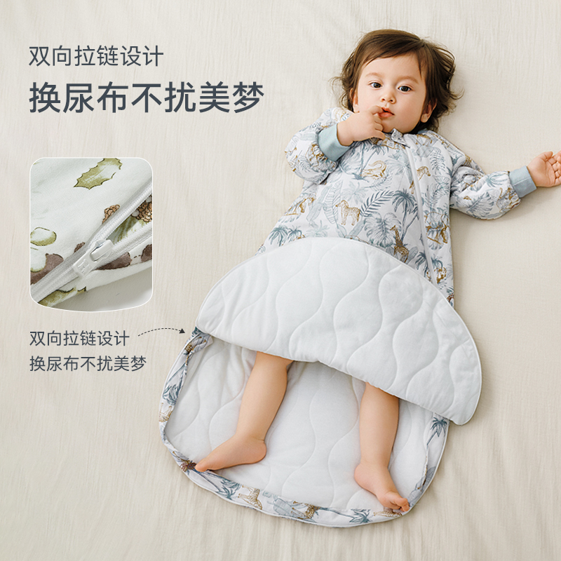 ibaby婴儿童睡袋春秋冬恒温新生儿防踢被U型一体式睡衣四季通用 - 图3