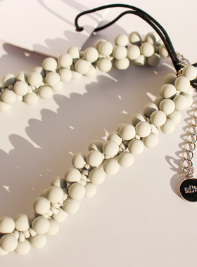 少量卖完不补外贸饰品小众时髦圆球串珠夸张项链圆形耳钉套装411