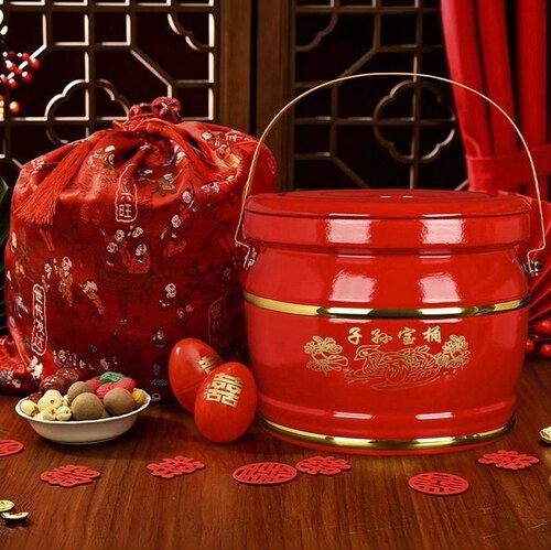 结婚嫁妆喜庆子孙袋百子图子孙兴旺代代相传新娘拿手袋前代后代袋 - 图3