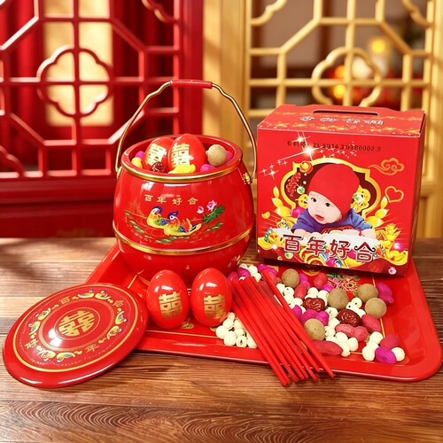 结婚嫁妆喜庆子孙袋百子图子孙兴旺代代相传新娘拿手袋前代后代袋 - 图2