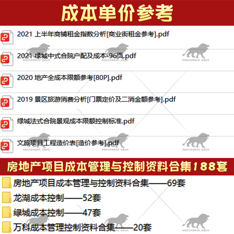 万科龙湖文旅绿地住宅房地产项目成本管理与控制预算表实践资料 - 图3