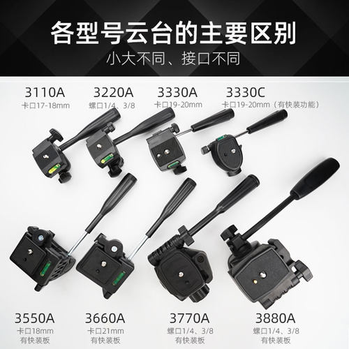 三脚架配件三维云台手机直播支架拍摄夹子头万向调节钓鱼灯转接头 - 图2