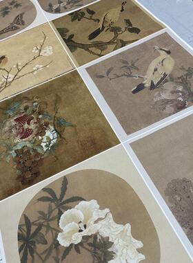 宋小品花鸟国画合集35张绢布微喷m复制29.5X29.5厘米斗方画复古