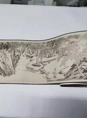 1:1项圣谟招隐图p写意山水画国画艺术微喷古代名画复制品装饰画