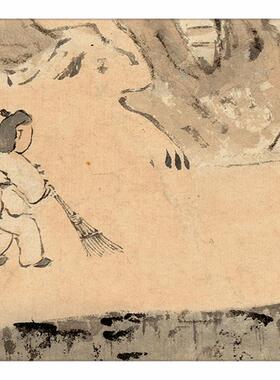11清初四僧弘仁《林越寻梅图》国画U山水画高清微喷复制装饰画