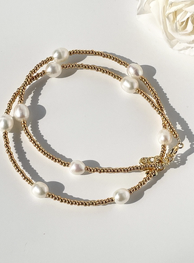 青春少女彩色串珠项链锁骨链