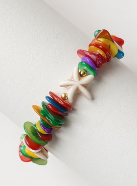 百搭简约彩色贝壳海星手链