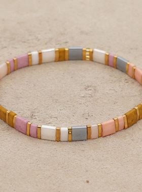 复古民族风玻璃饰品海滩情侣手环