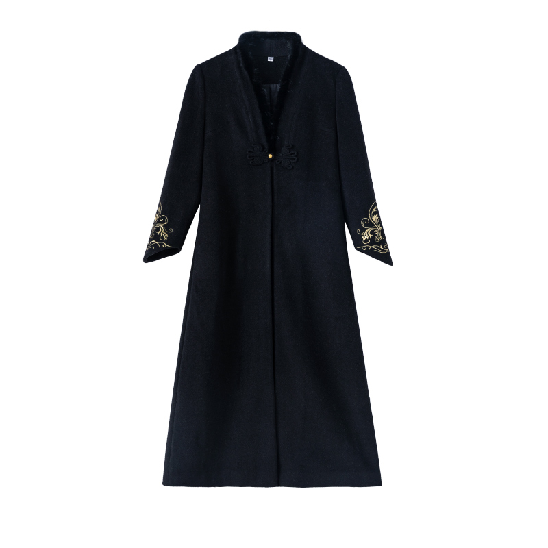 禅意茶服女秋冬季中国风唐装上衣新款外套改良居士服旗袍外搭加厚-图3