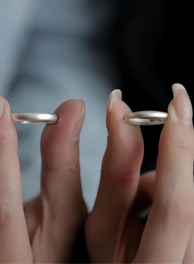 纯银对戒足银999姓氏刻字