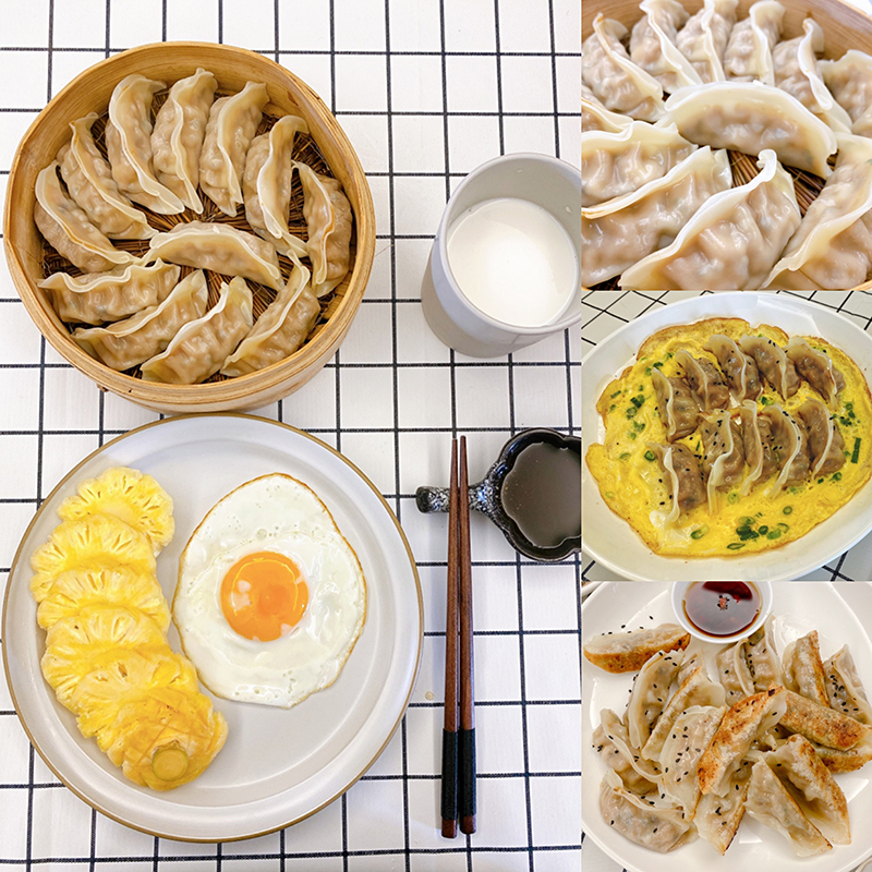 安井蒸煎饺玉米蔬菜猪肉56只速食早餐半成品冷冻水饺280g*4袋夜宵 - 图0