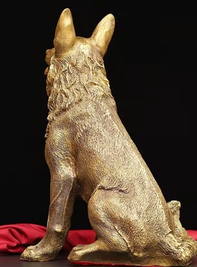 古韵斋 铜狼狗摆件十二生肖狗铜狗大狼狗铜狗大号家居客厅装饰品