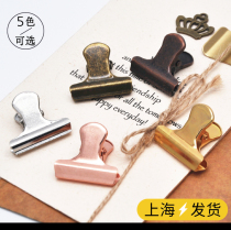 Retro Metal Long Tail Clip Golden Stationery Hand Ledger Handbill Ben Rose Gold Pinewood Clip Bill Clip Brass Small Clip