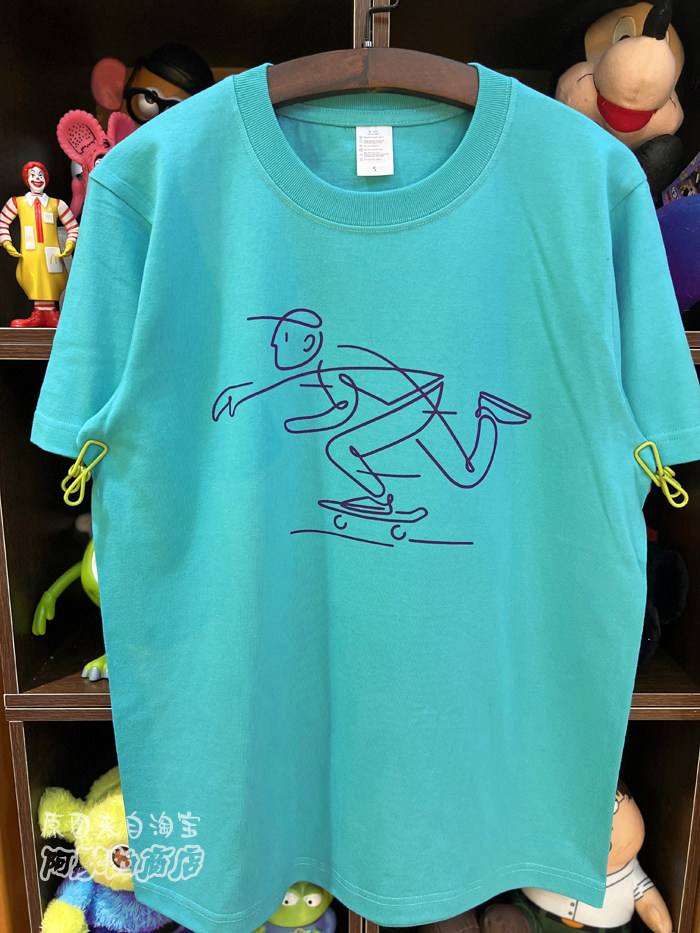 美式复古 vintage 滑板线条小人 220克小领口纯棉休闲男女情侣T恤,淘宝优惠券,粉丝福利购,淘宝优惠卷