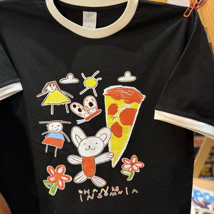 美式复古 vintage 卡通趣味涂鸦兔子  拼色纯棉重磅男女情侣T恤,淘宝优惠券,粉丝福利购,淘宝优惠卷