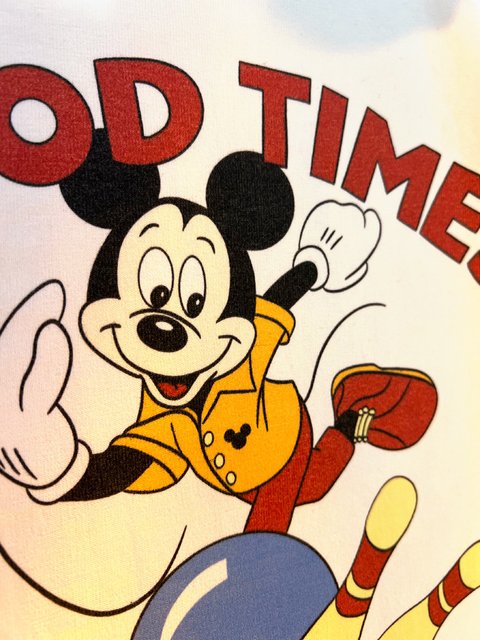 美式复古 vintage 卡通趣味米老鼠 拼色265克纯棉重磅男女情侣T恤,淘宝优惠券,粉丝福利购,淘宝优惠卷